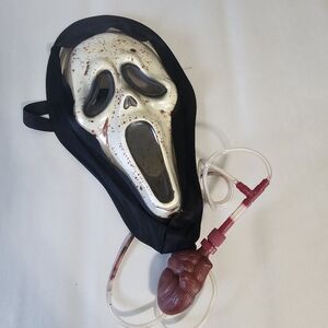 Scream Mask Bleeding Ghostface w Blood Heart Pump‎ Halloween TESTED Works